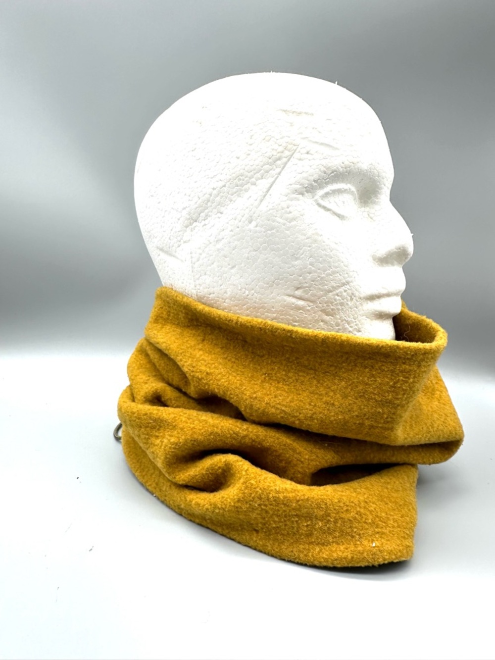 Buff Mustard Yellow Wool Blend Adjustable Neck Warmer Gaiter Made in Spain - Picture 2 of 5